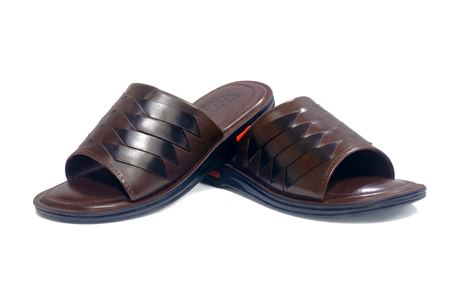 Pair of brown slipper on a white background