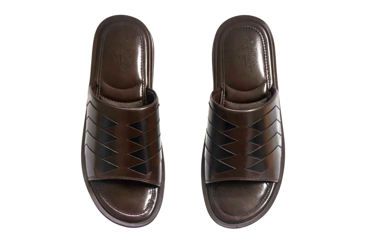 Pair of brown slipper on a white background